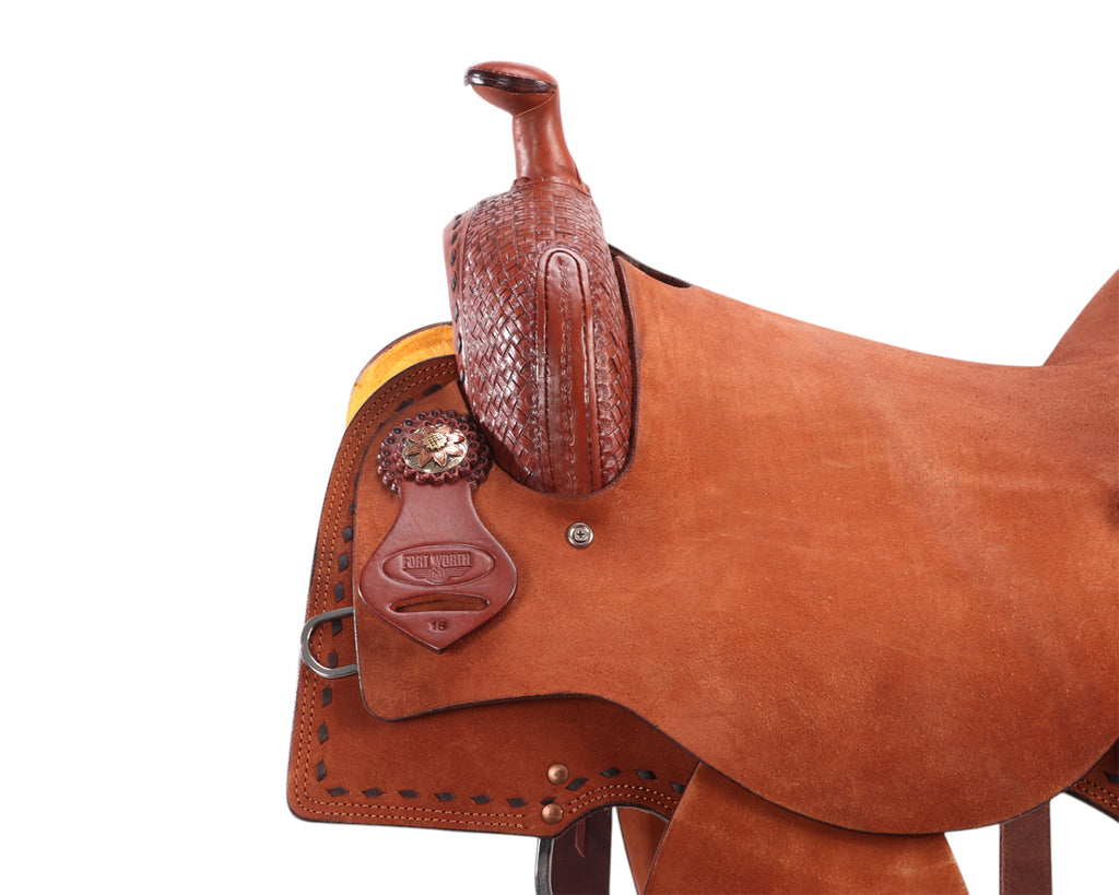 Fort Worth Cowhorse Rough Out Saddle - Chestnut