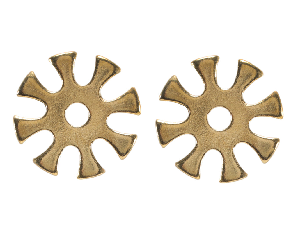 Large Brass Spur Rowels - 8 Point Rounded Flower