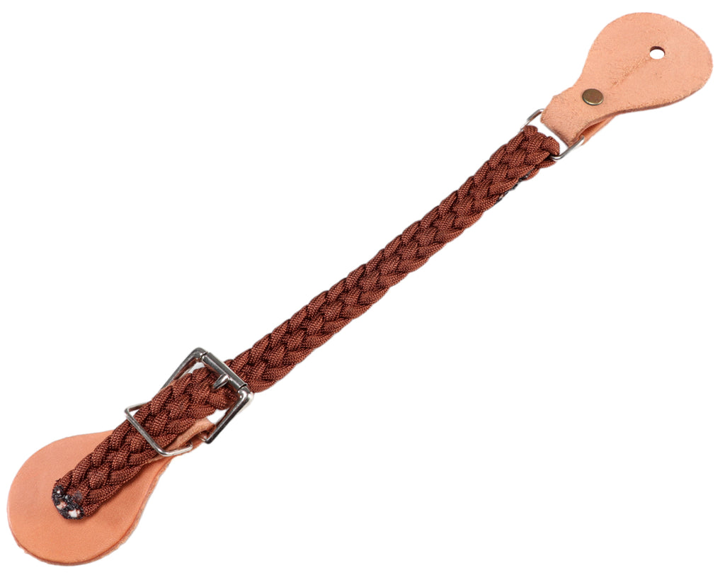 Western Spur Straps Brown Nylon - with leather ends