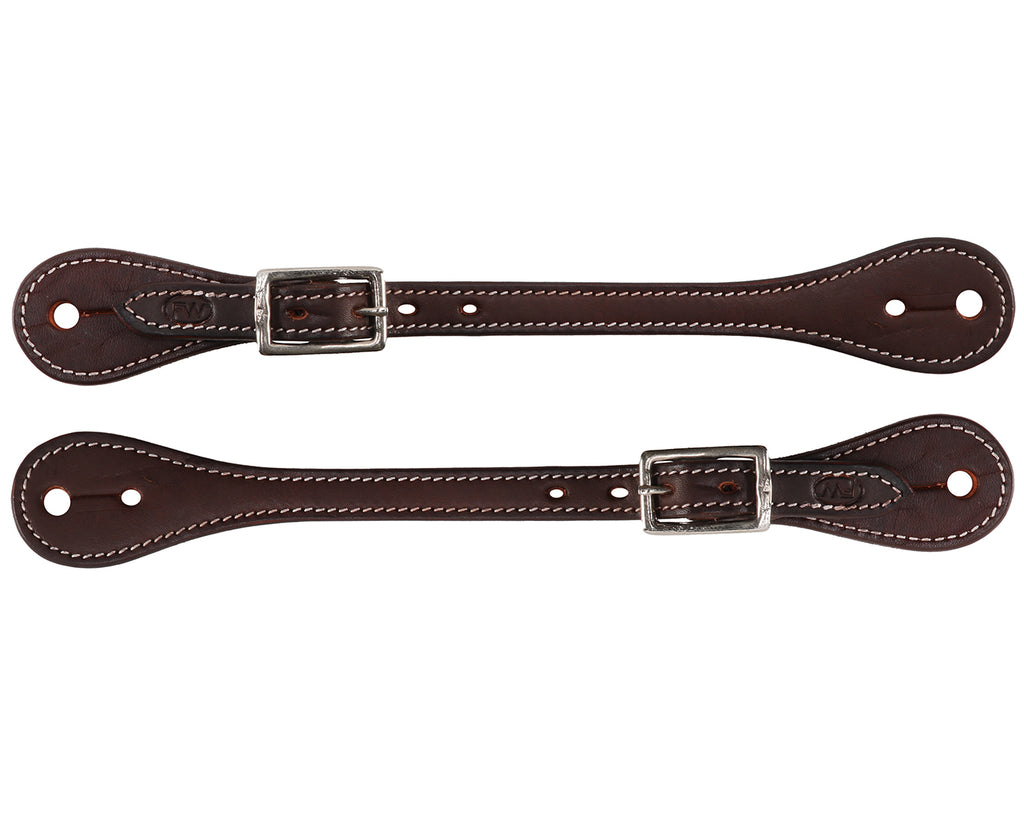 Fort Worth Western Spur Straps - Made with Brown Leather