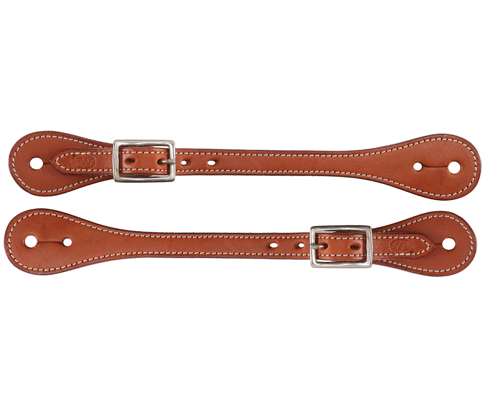 Fort Worth Western Spur Straps - Made with Chestnut Leather