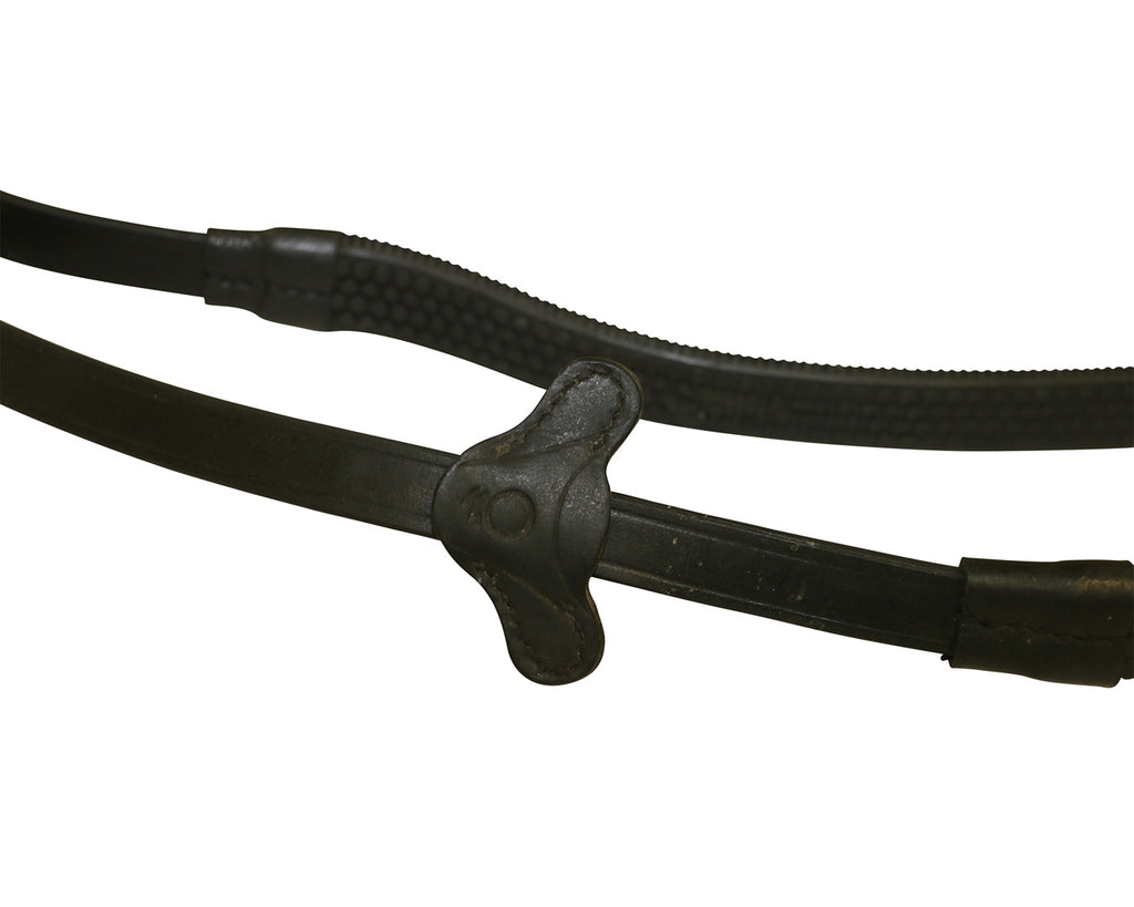 STC Leather Rubber Grip Reins - 4'9" Length - Martingale Stoppers - Shop at Greg Grant Saddlery