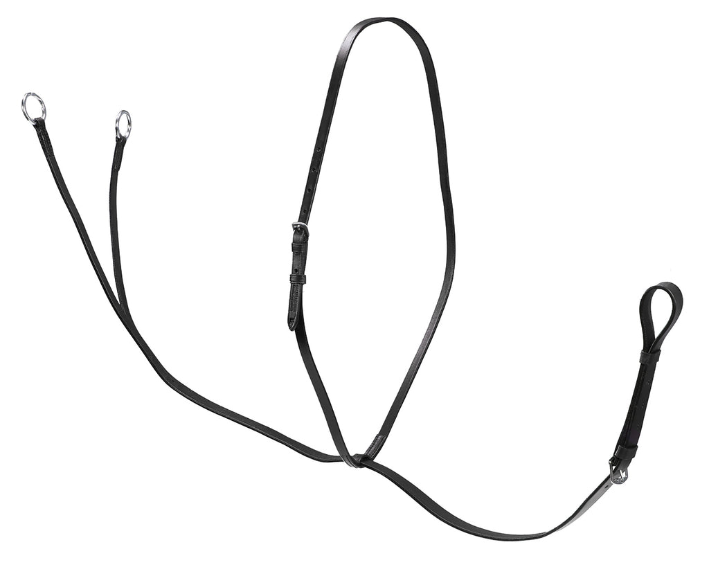 Leather Running Martingale - black on a white background