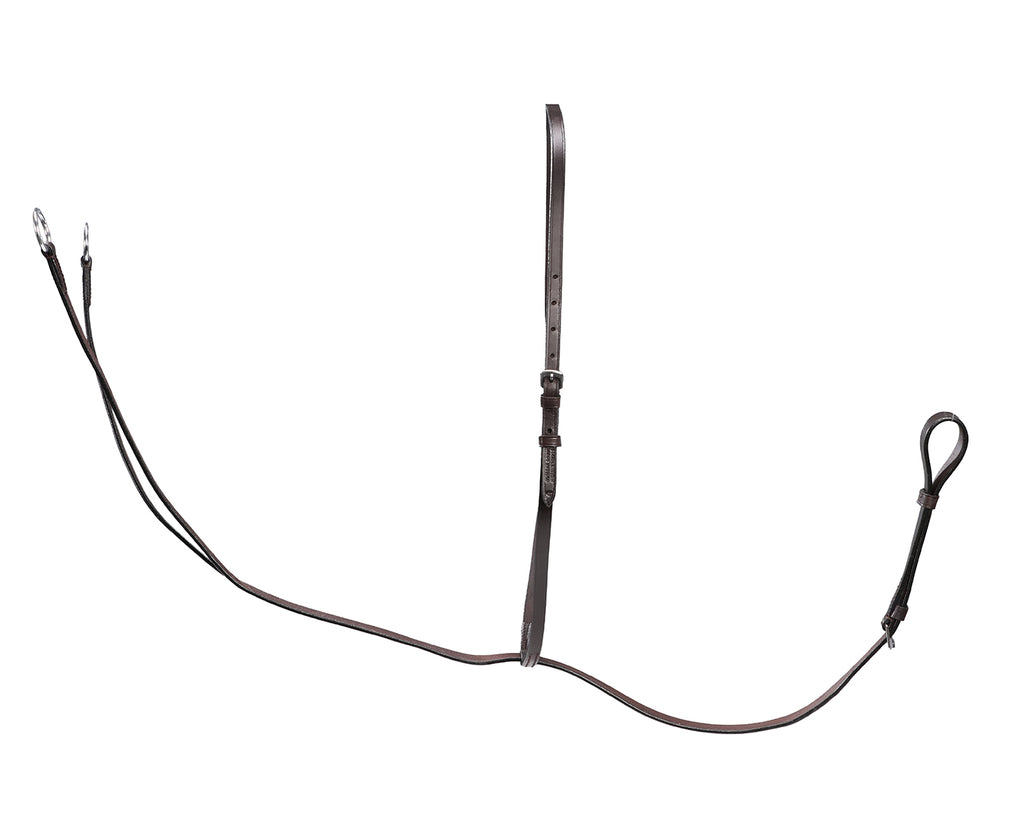 Leather Running Martingale - brown on a white background