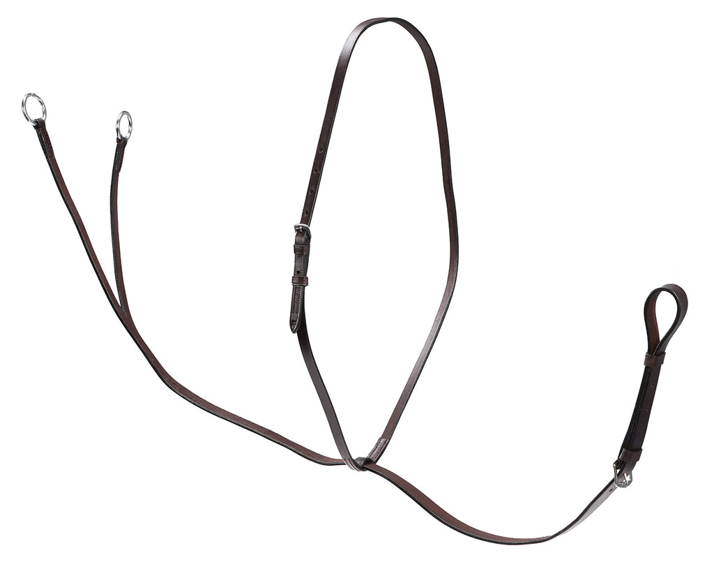 Leather Running Martingale - brown on a white background