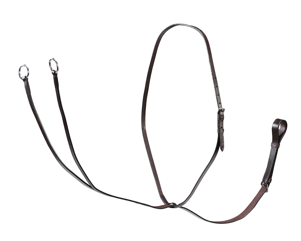 Leather Running Martingale - brown on a white background