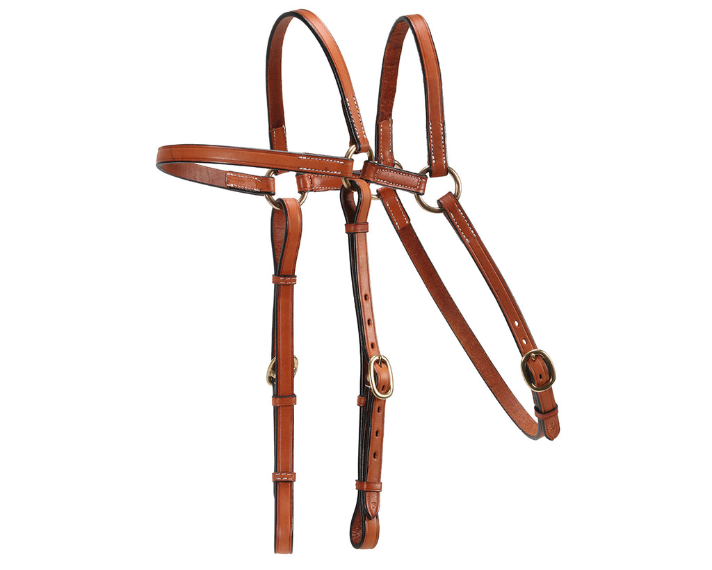 Fort Worth 5/8" Extended Barcoo Bridle Head - Chestnut Leather