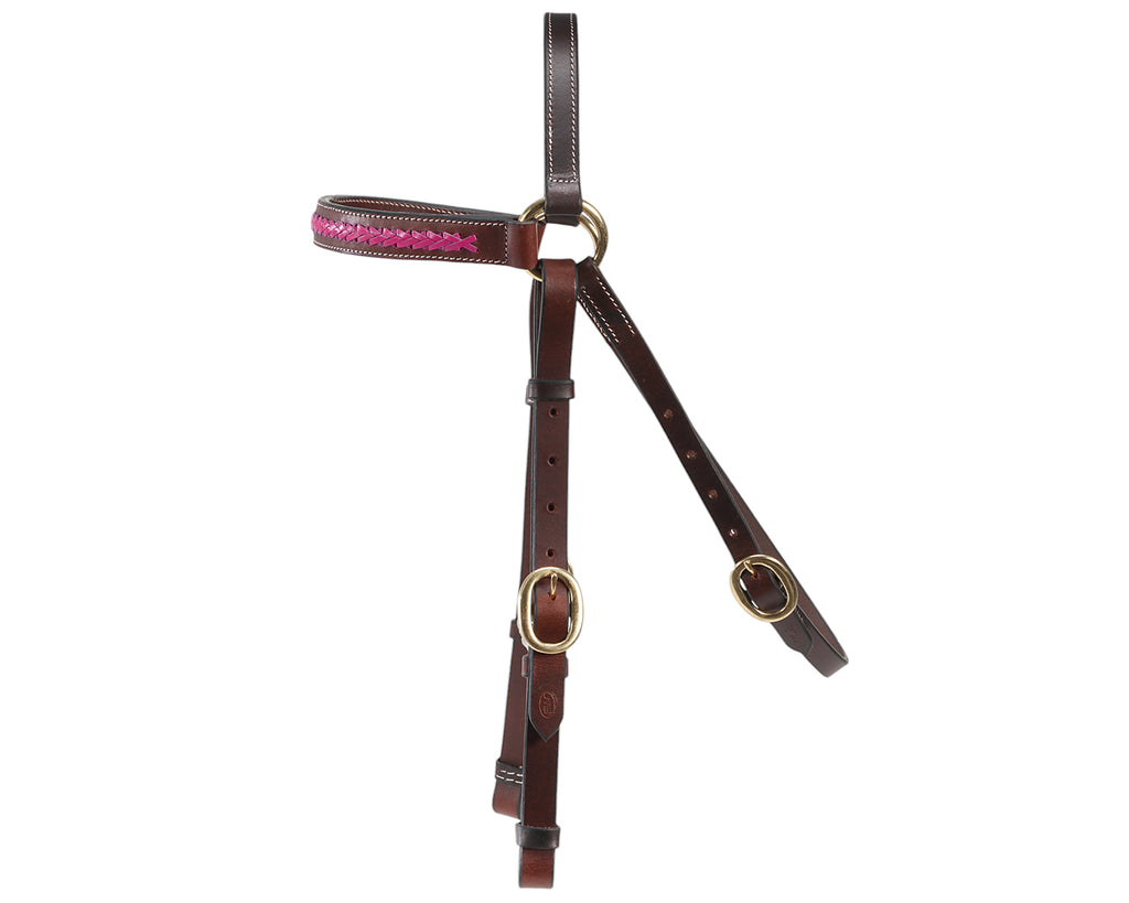 Fort Worth Barcoo Bridle Brown -  Pink Browband