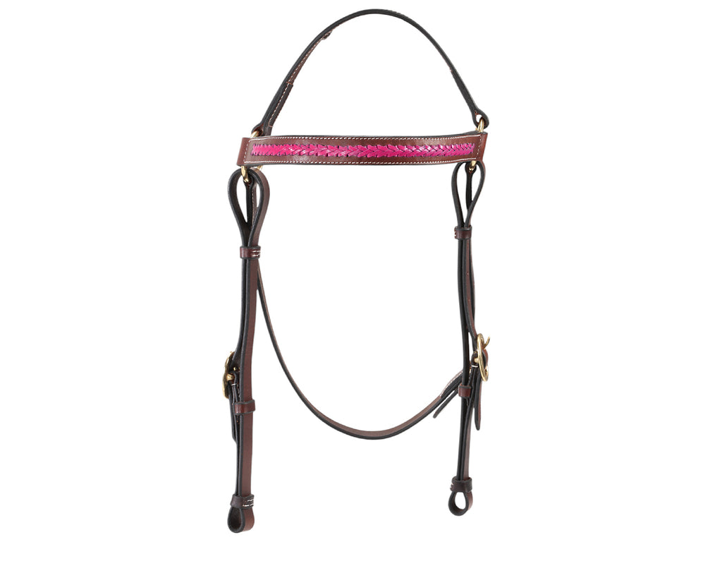 Fort Worth Barcoo Bridle Brown -  Pink Browband