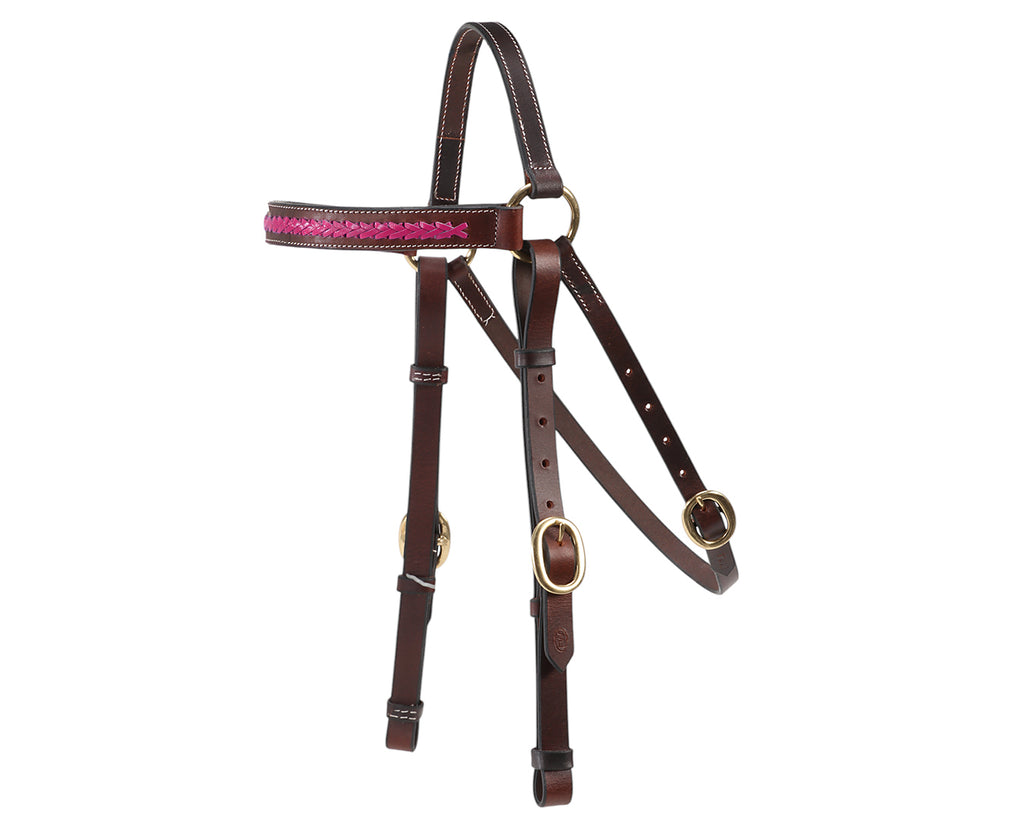 Fort Worth Barcoo Bridle Brown -  Pink Browband