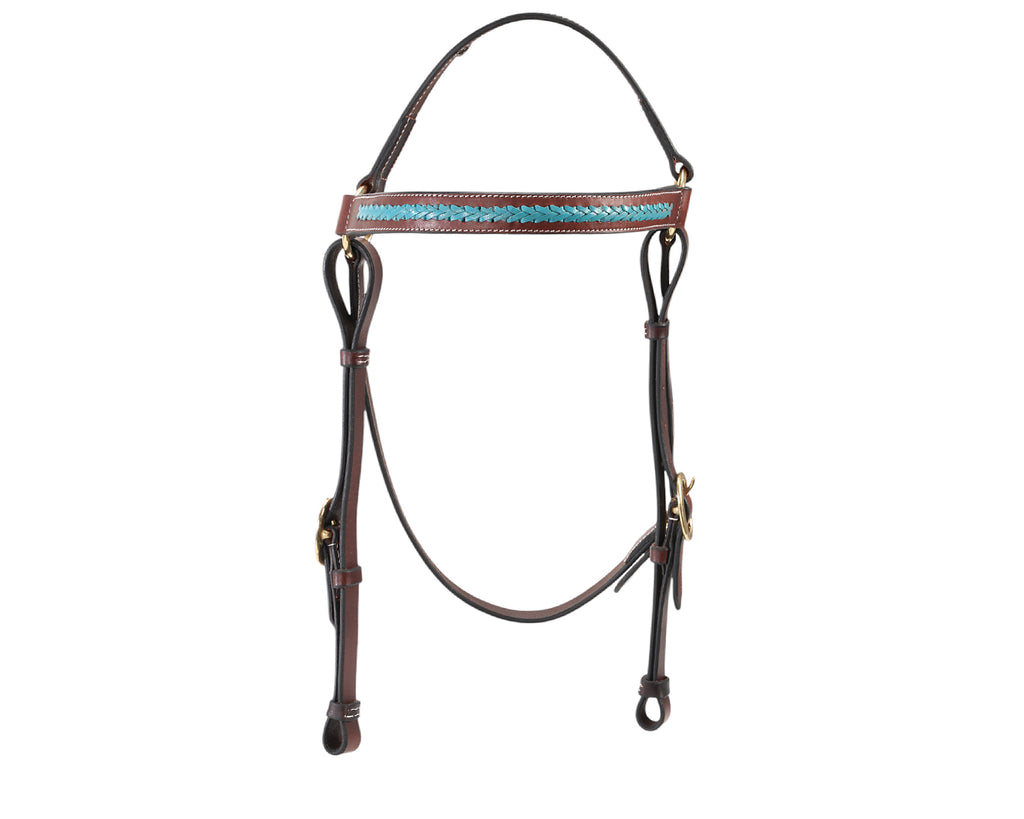 Fort Worth Barcoo Bridle Brown -  Turquoise Browband