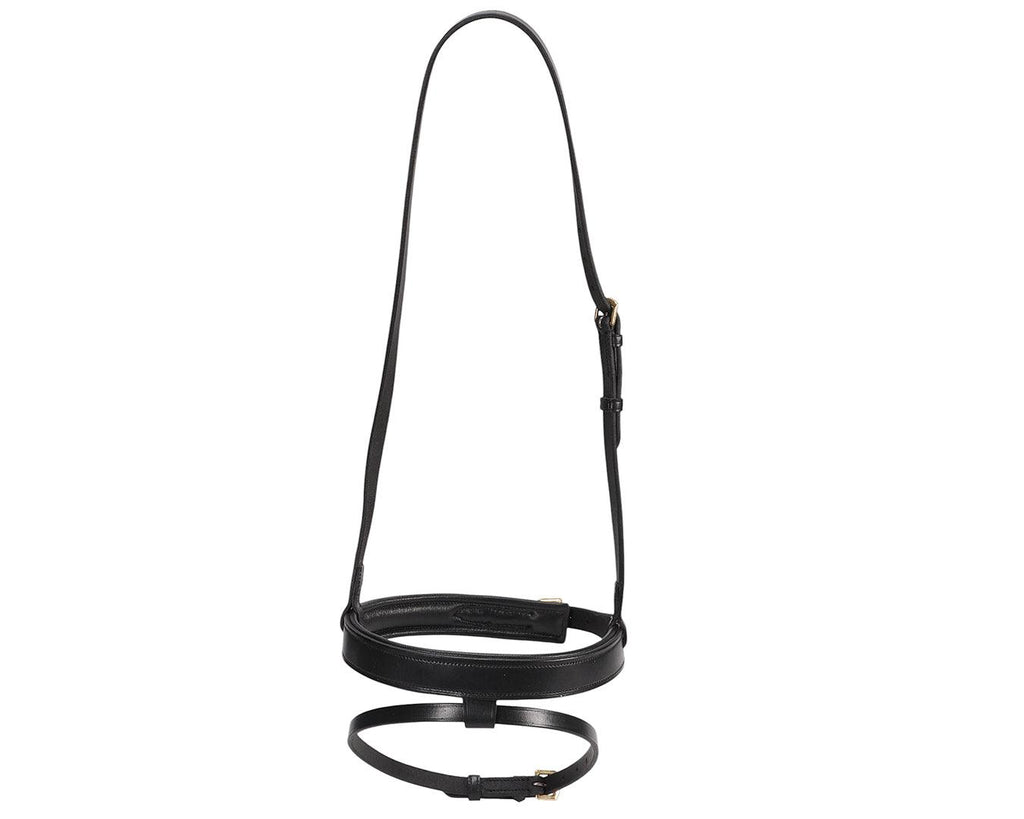 Jeremy & Lord Hanoverian Noseband made from black leather