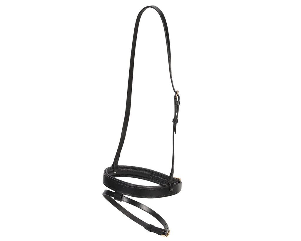 Jeremy & Lord Hanoverian Noseband made from black leather