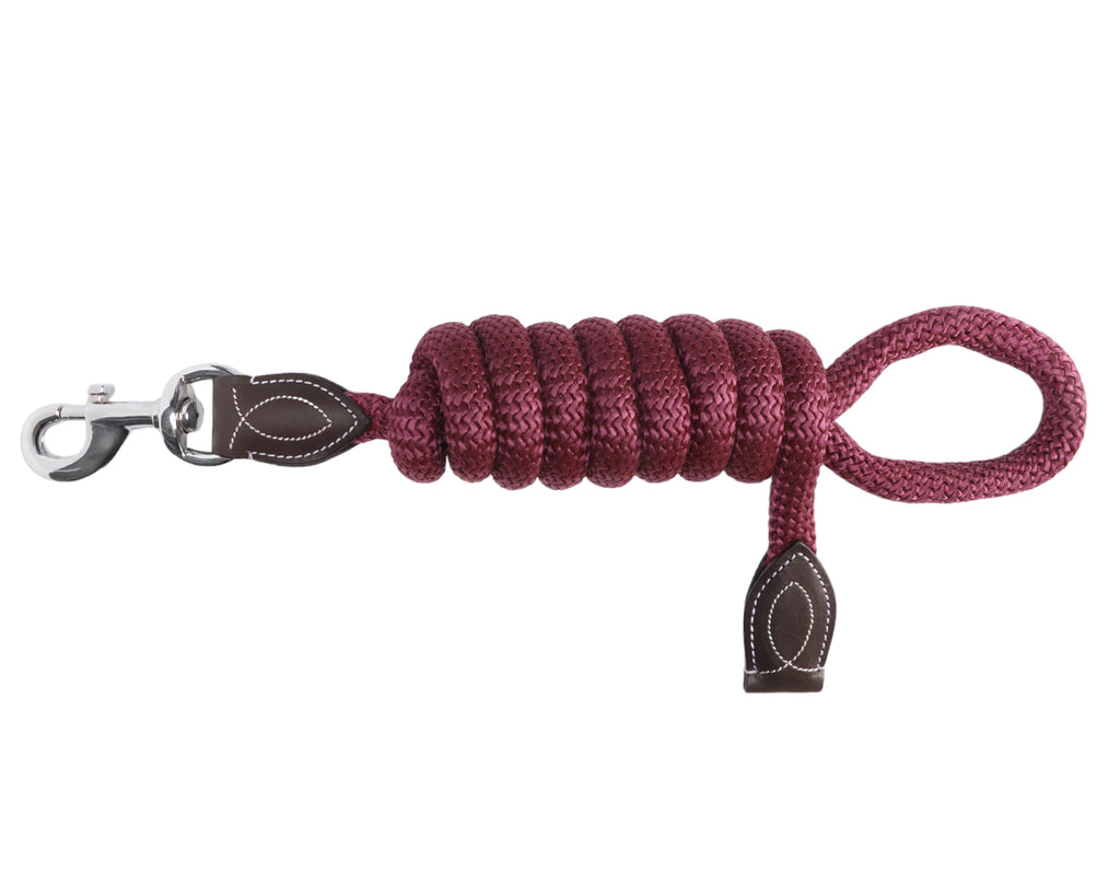 Rope & Leather Lead - Burgundy & Brown
