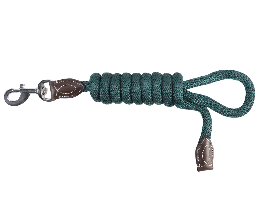 Rope & Leather Lead - Hunter Green & Brown