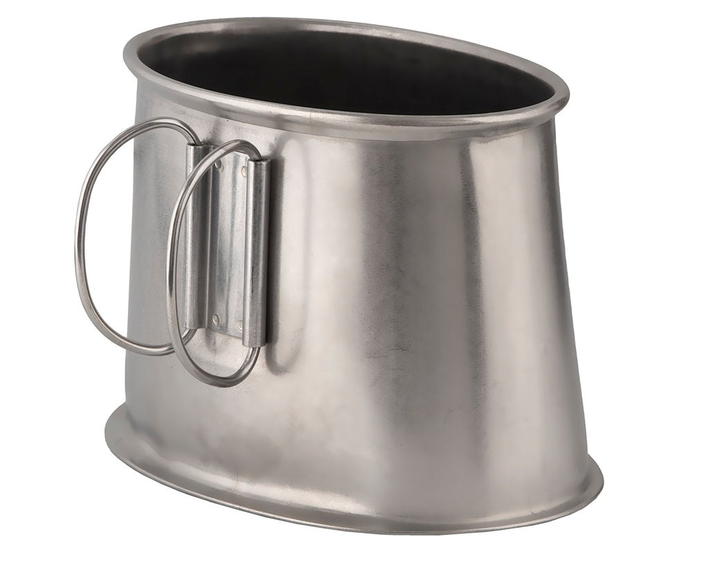 Quart Pot and Quart Pot Cases - Stainless steel Quart Pot for outdoor cooking and drinking, with Quart Pot Cases for secure attachment to a saddle or backpack.