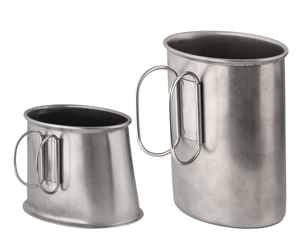 Quart Pot and Quart Pot Cases - Stainless steel Quart Pot for outdoor cooking and drinking, with Quart Pot Cases for secure attachment to a saddle or backpack.