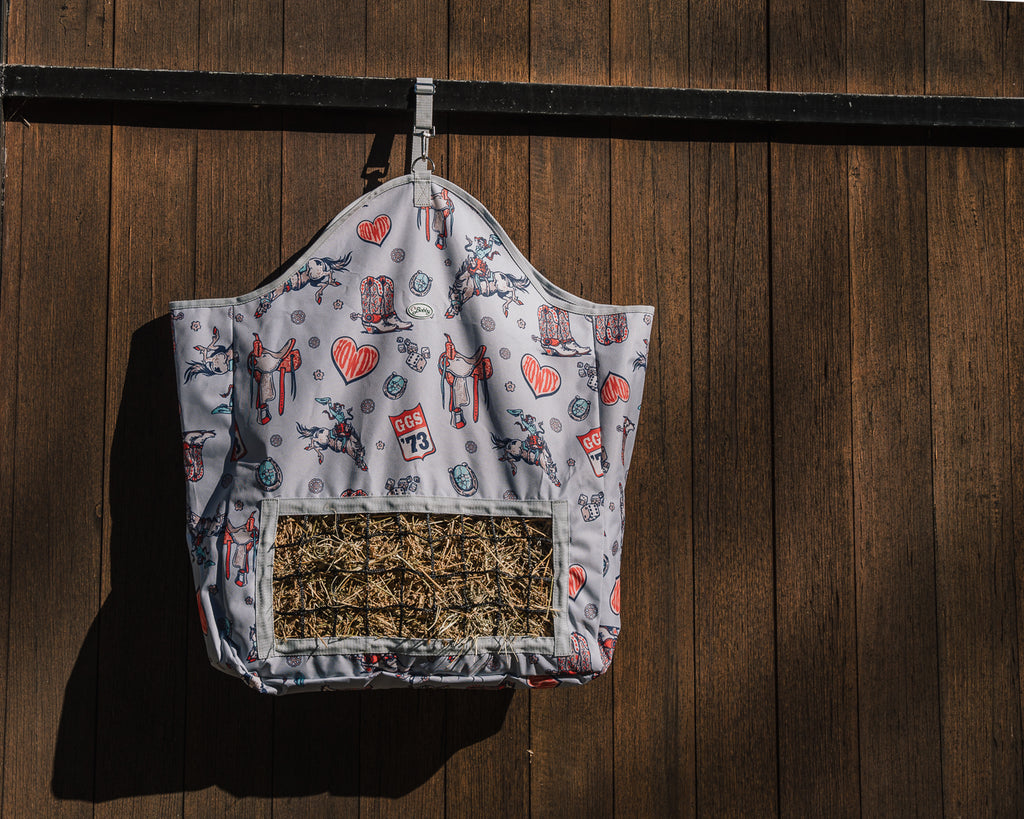 Bobby Slow Feeder Hay Bag- Punchy Western Print