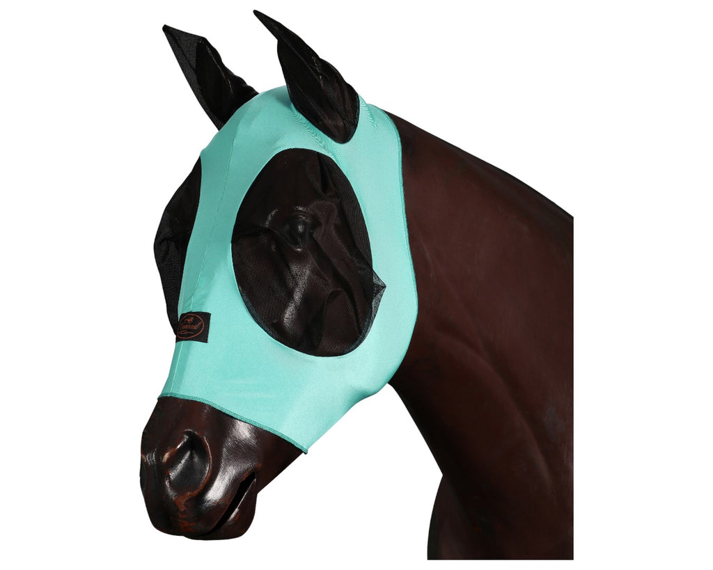 Conrad Lycra Fly Mask With Ears n Turquoise - the perfect option for providing your horse or pony with optimal protection from biting insects