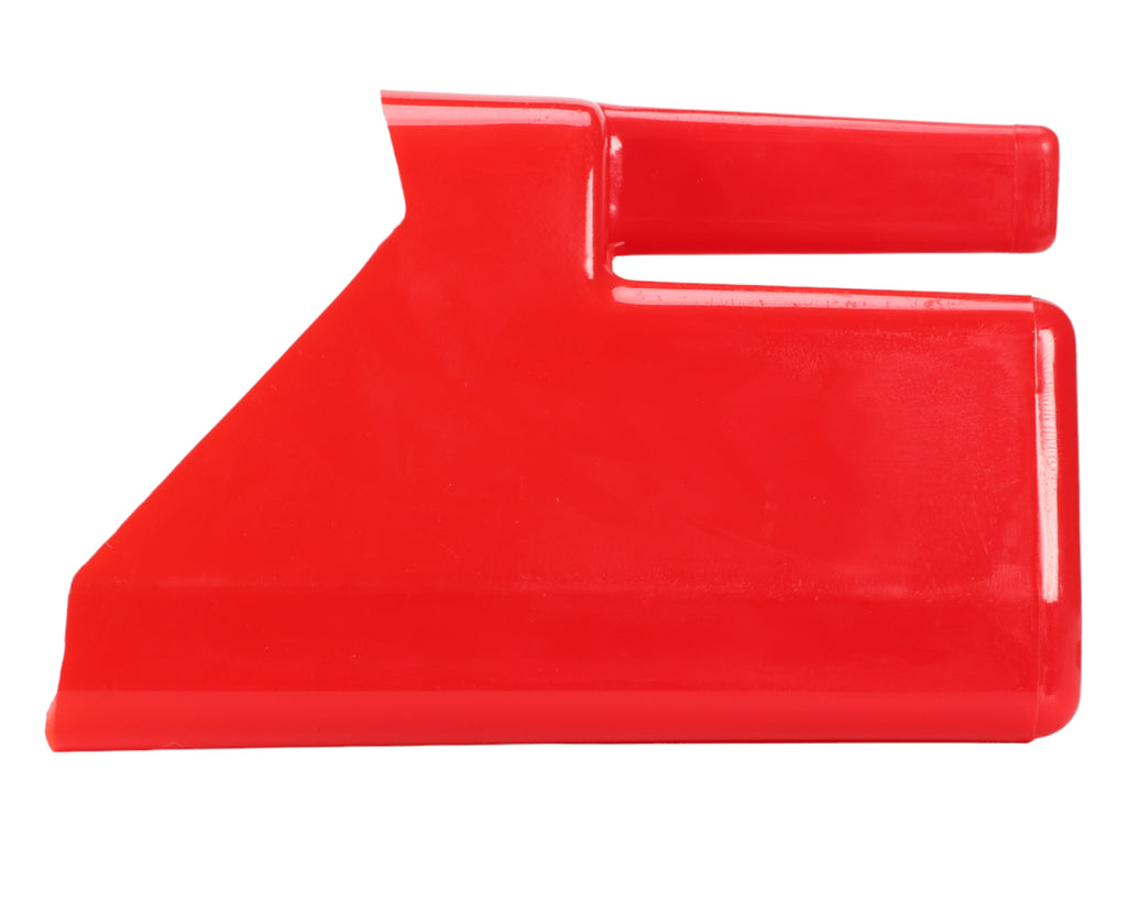 Super Feed Scoop in Red Plastic - flat rim to scoop off the bottom of a container