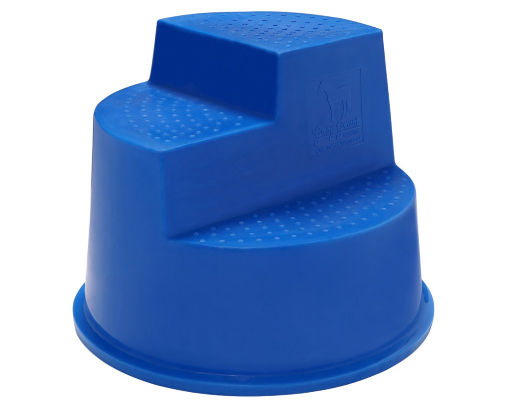Three Step Mounting Block in Blue to Assist in Mounting Horses and Ponies