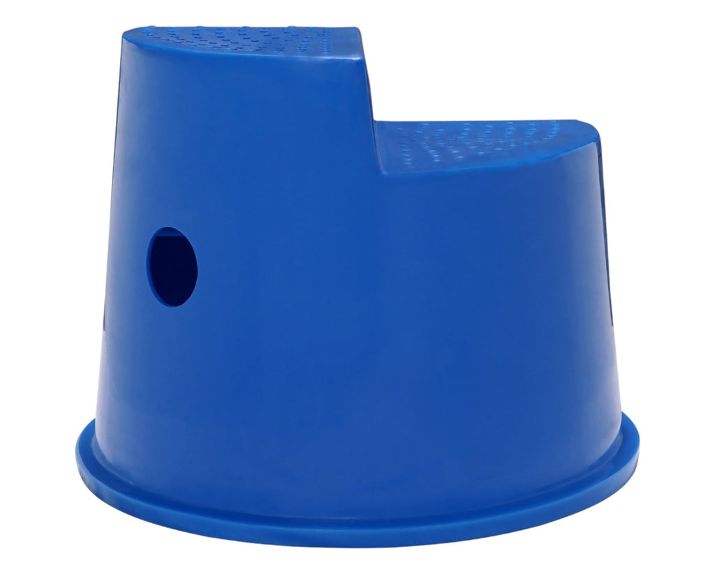 Three Step Mounting Block in Blue colour for mounting horses before riding