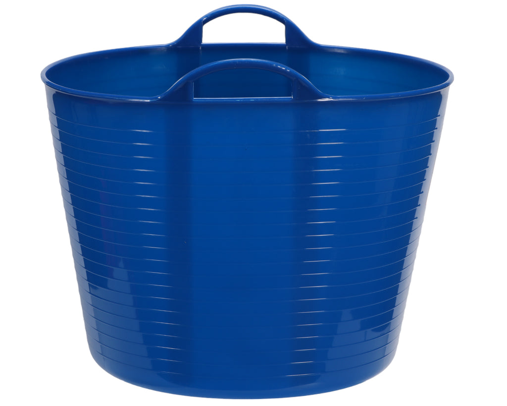 Tuffys Unbreakable Tub 42L in Blue - a great tub to take to shows or events to store feed or use as a water trough in the toughest of situations