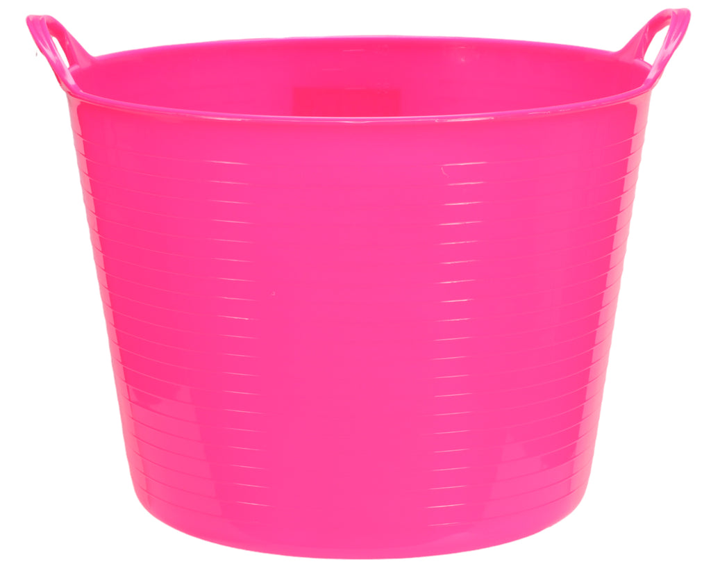 Tuffys Unbreakable Tub 42L in Pink - a great tub to take to shows or events to store feed or use as a water trough in the toughest of situations
