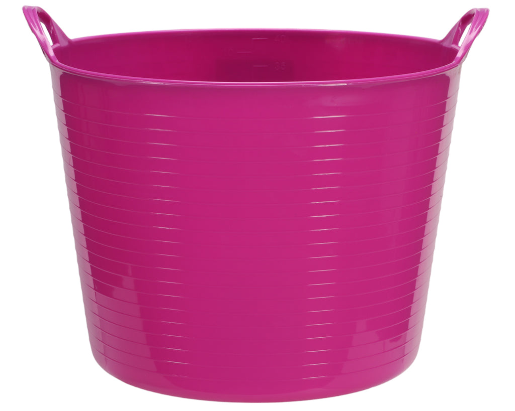 Tuffys Unbreakable Tub 42L in Pink suitable for the toughest of stable needs, feeding horses and paddock use