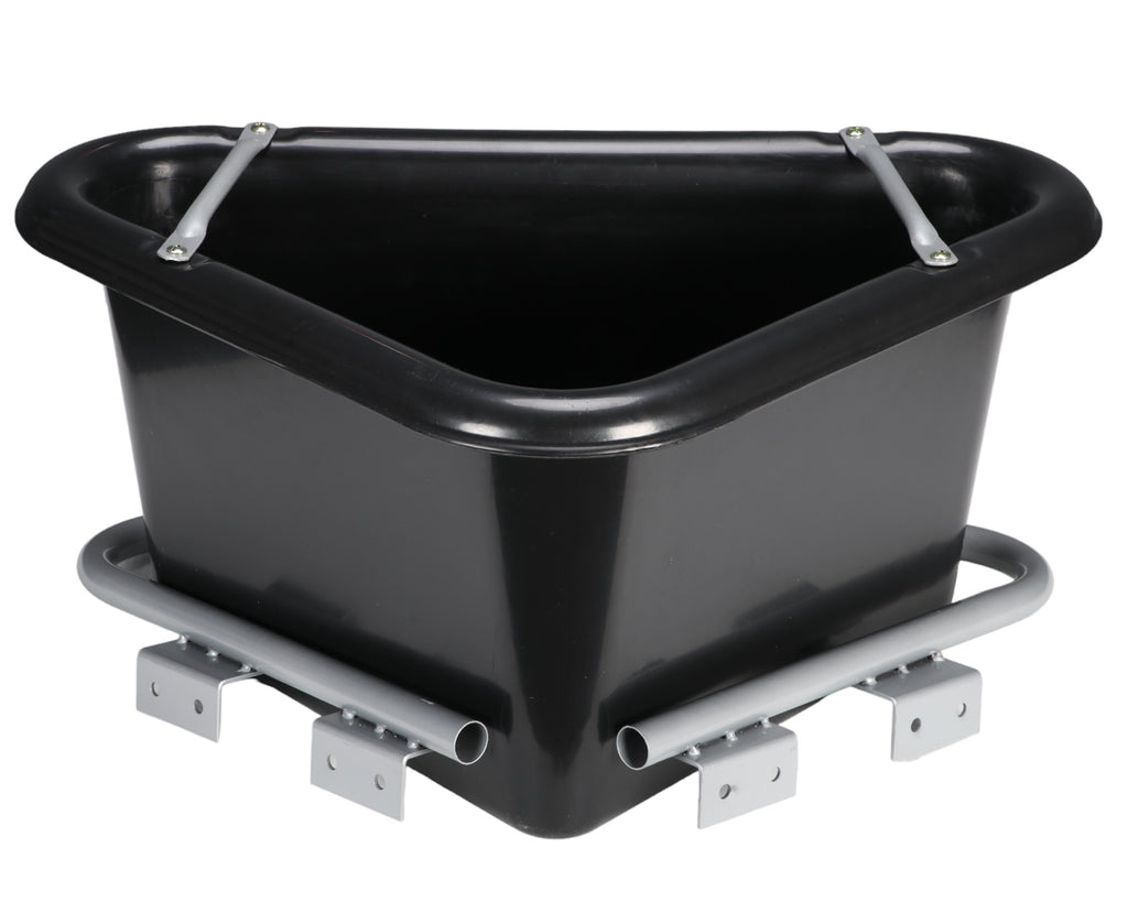 Plastic Corner Feed Tub - with mounting frame to be able to set up on any wall