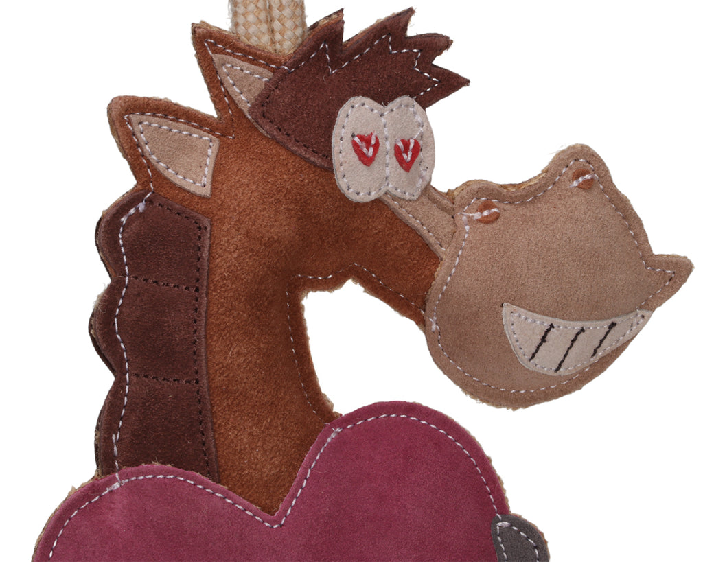 Horse Sense Suede Stall Love Heart Toy for horses and ponies