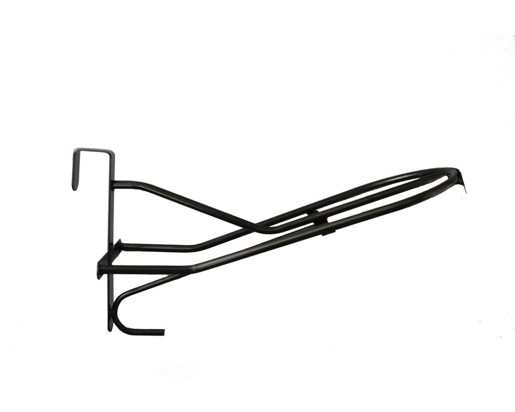 STC Over the Rail Saddle Rack: Portable hanging saddle rack for convenient tack organization. Hang it at home, on fences, horse floats, or at shows. Provides ventilation for saddle pads and includes integrated hooks for bridles, breastplates, and girths. Shop now at Greg Grant Saddlery.