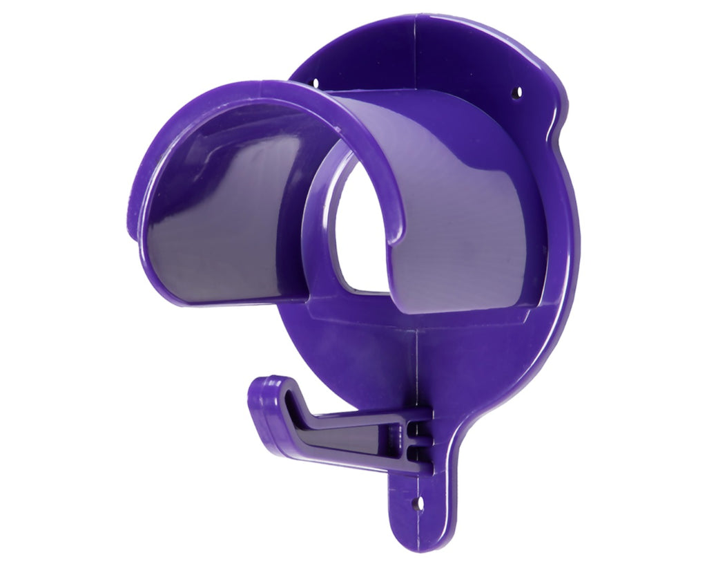 Bridle Bracket in Purple Plastic - this light, handle stable organiser comes with a small hook underneath to further optimise your tack rooms space and organisation