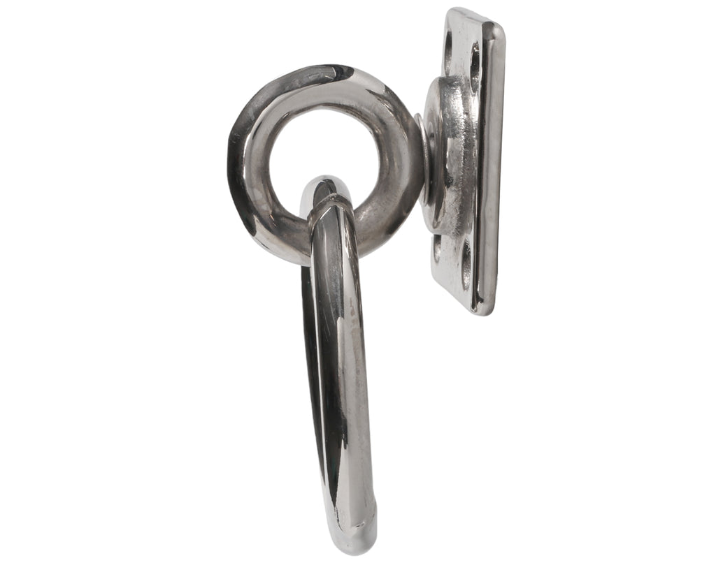Hitching Ring w/Swivel Base made of quality Stainless Steel ready to attach to a fence, or in and around the stable while allowing movement when tying up your horse or pony