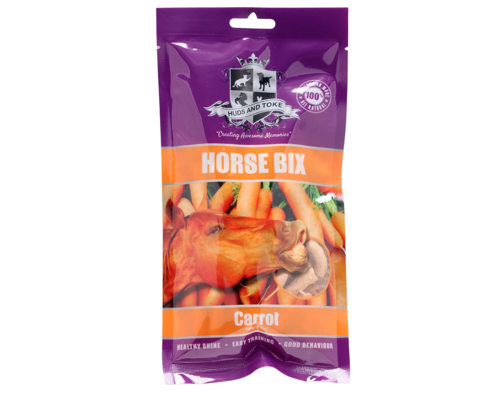 Huds & Toke Horse Bix - Carrot all natural horse treats are designed specifically to appeal to your horses sensitive taste buds