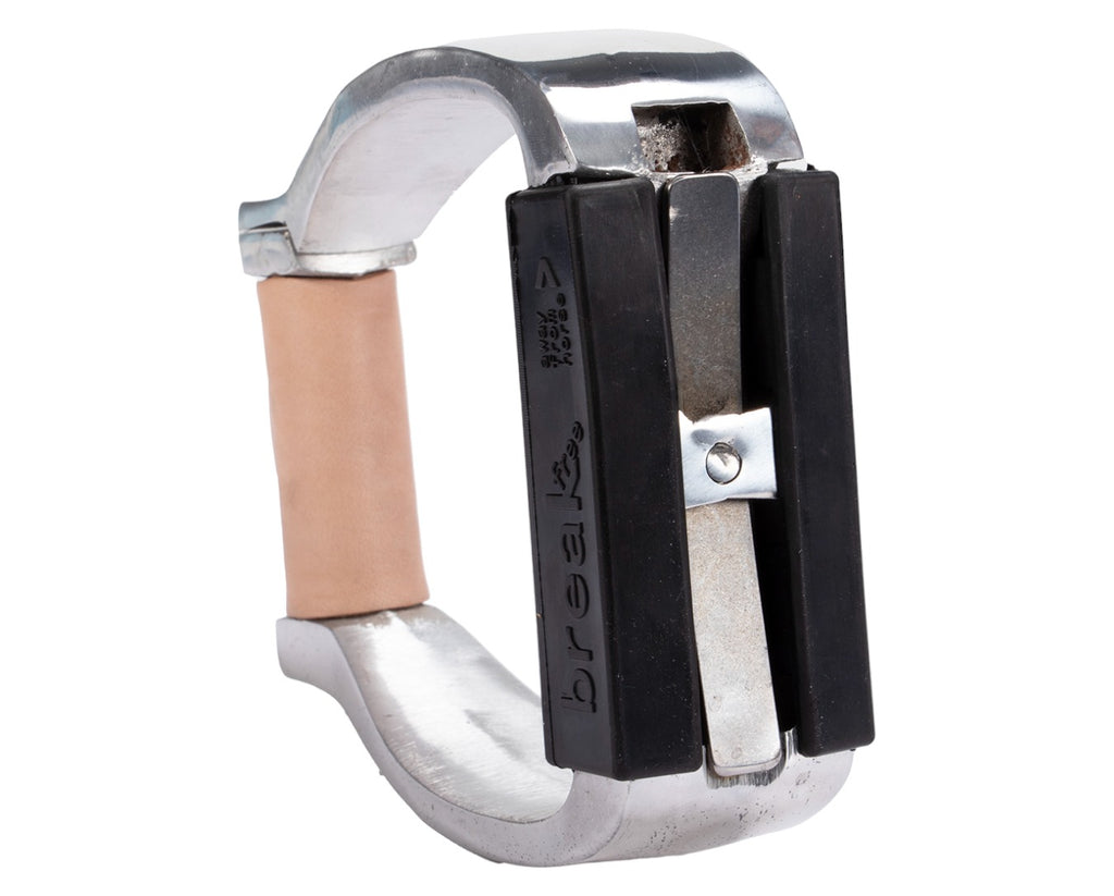 Fort Worth Breakfree Safety Oxbow Stirrups with Leather Wear Pad for Rider Security 