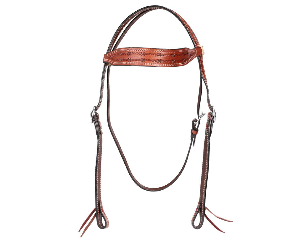 Texas-Tack Barbed Wire Headstall Tan