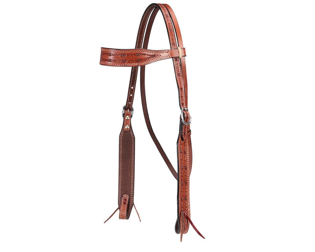 Texas-Tack Barbed Wire Headstall Tan
