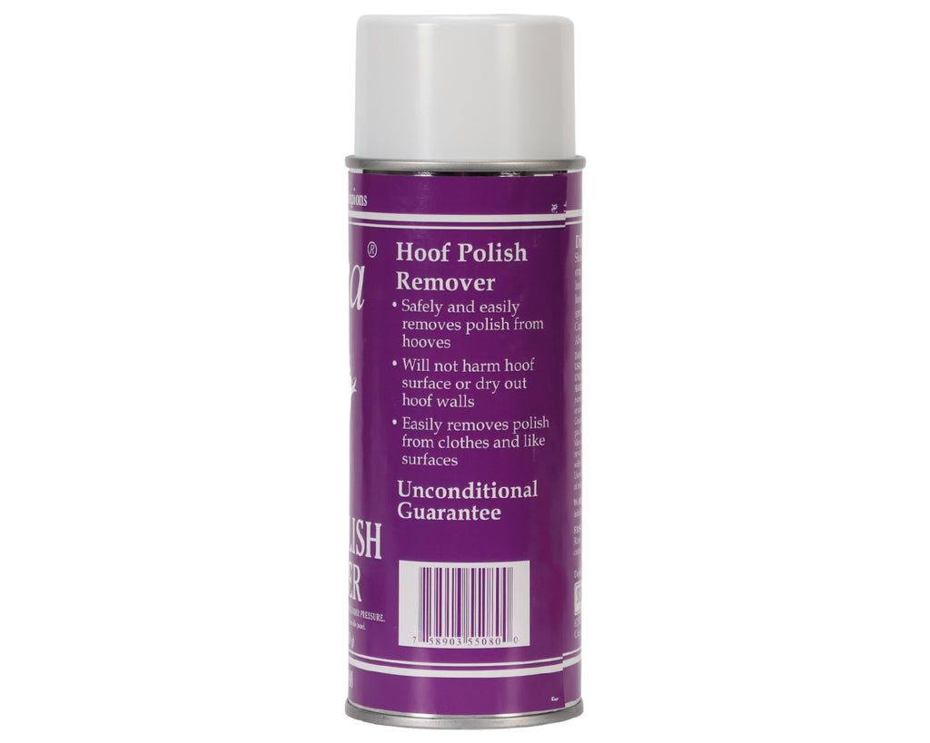 Ultra Hoof Polish Remover - simply spray on to hooves and watch the polish run off - no elbow grease is required!