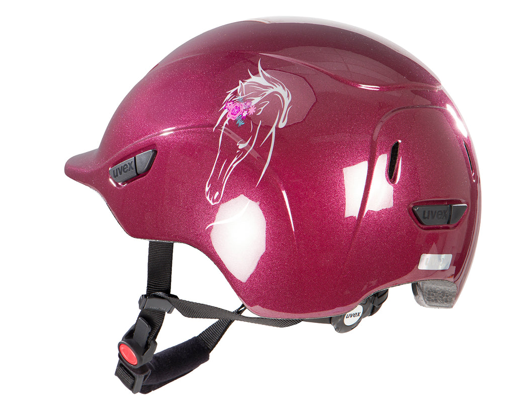 Uvex Kidoxx Riding Helmet - Shiny Burgundy