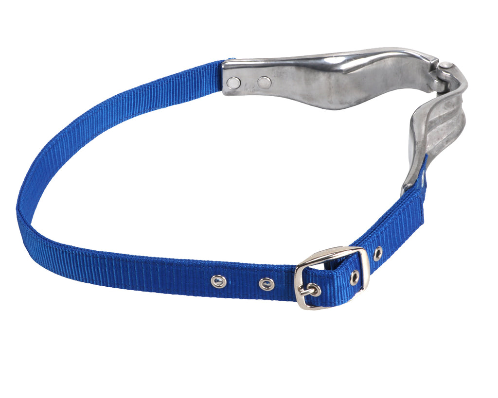 Nylon Windsucking Collar for horses, image showing side adjustment on nylon strap to ensure a secure fit on your horse