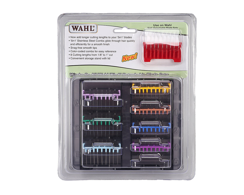 Wahl 5 in 1 Guide Comb Set of 8 in Stainless Steel