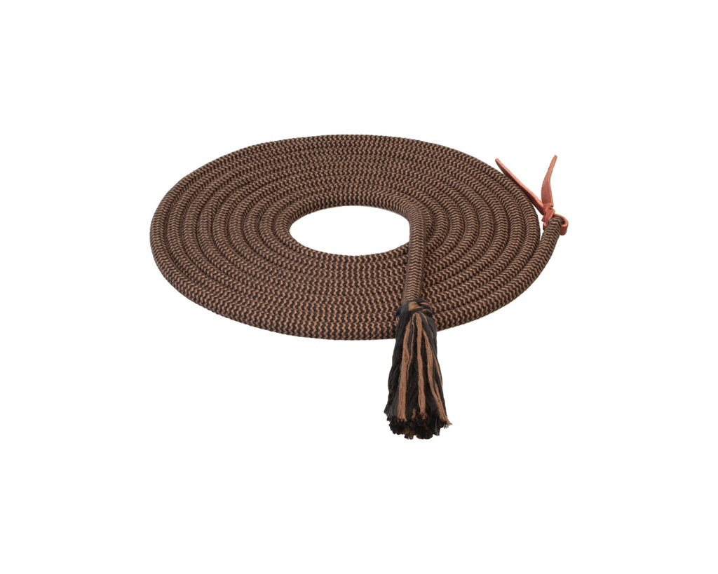 Weaver Ecoluxe Round Bamboo Mecate Reins: Environmentally-friendly and biodegradable bamboo material. Features tassel and popper with bleeding heart knob. Moisture-wicking, antibacterial, breathable, and UV-resistant. Measures 1/2" x 22'. Shop now at Greg Grant Saddlery
