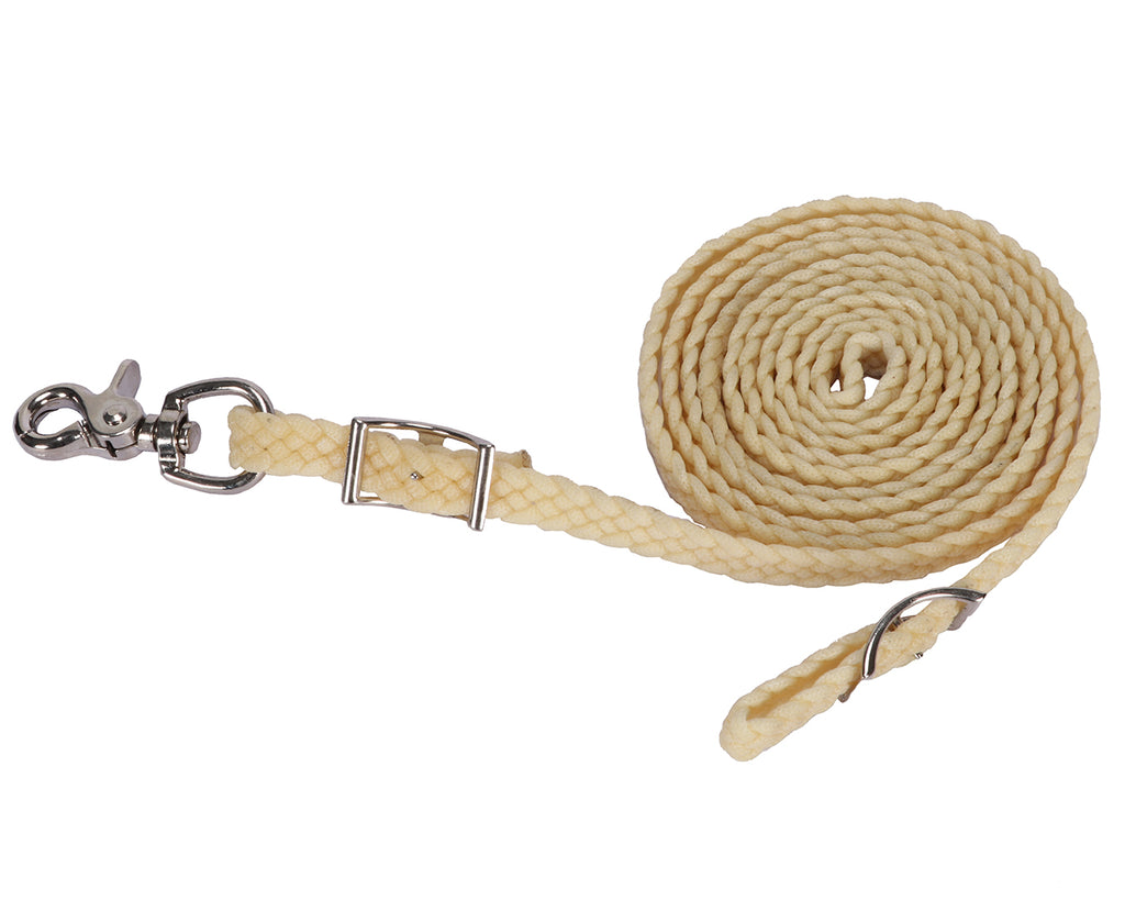 Waxed Roping Rein - High-quality 1/2 inch wide waxed braided nylon roping rein, 20 feet long. Shop at Greg Grant Saddlery for top-notch equestrian essentials.