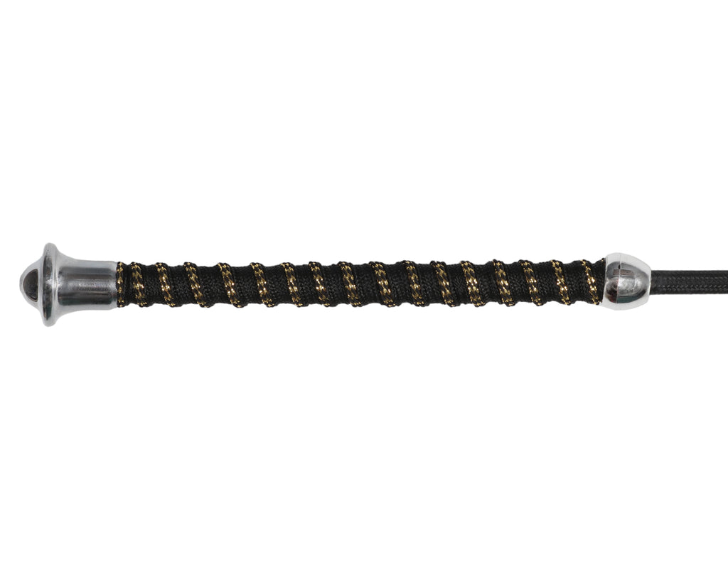 Horsemaster Plaited Handle Dressage Whip, image showing close up on handle with grip detail