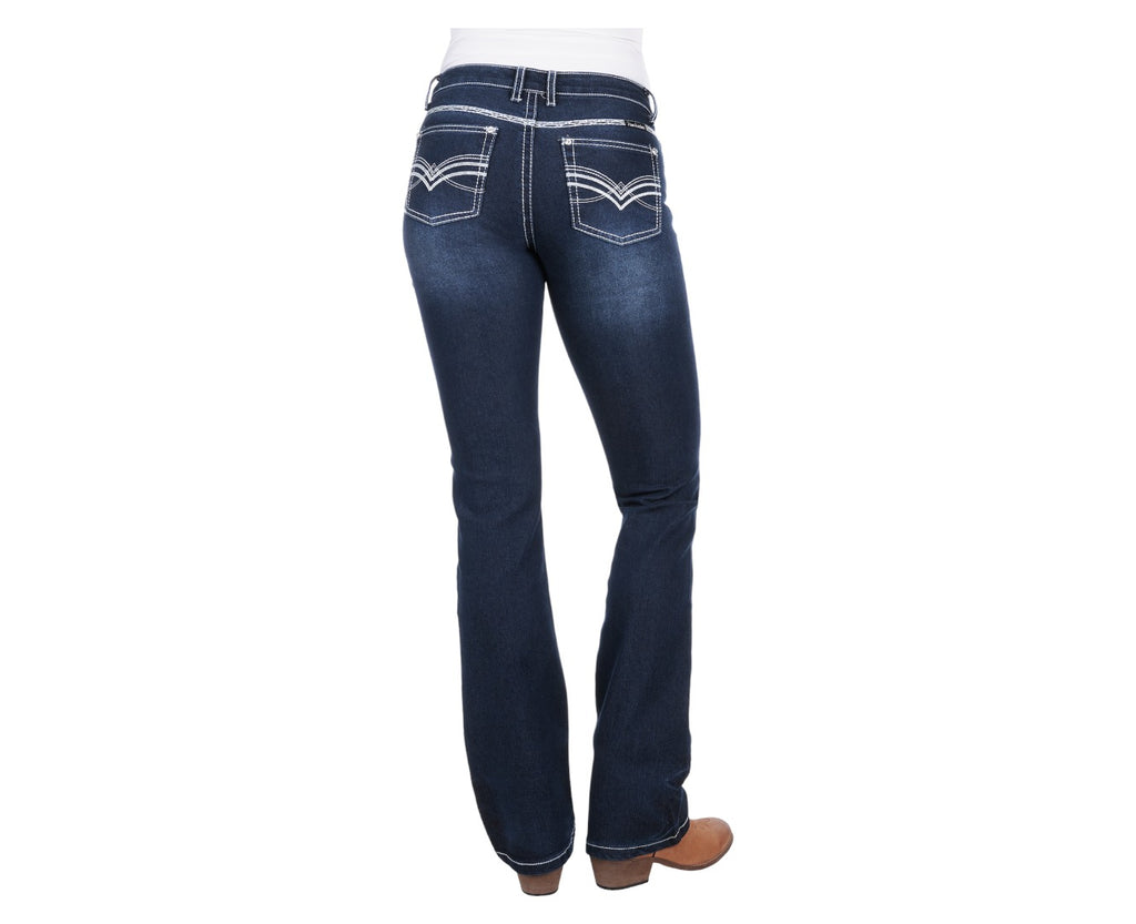 Pure Western Hannah Bootcut Jean with diamante rivets and signature design back pocket