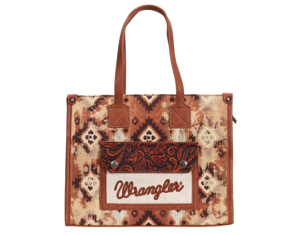 Wrangler Aztec Crossbody Tote Bag - Tan
