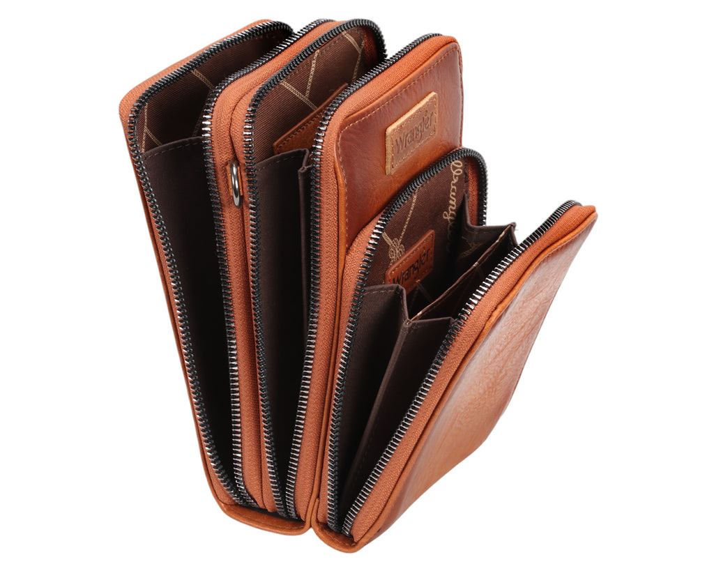 Wrangler Phone Wallet & Coin Purse Set - Tan