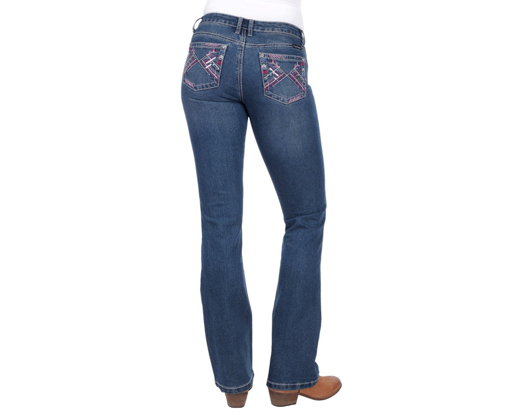 Pure Western Winona Boot Cut Jeans with 34" Leg and made with 38% Cotton, 30% Polyester, 2% Elastane