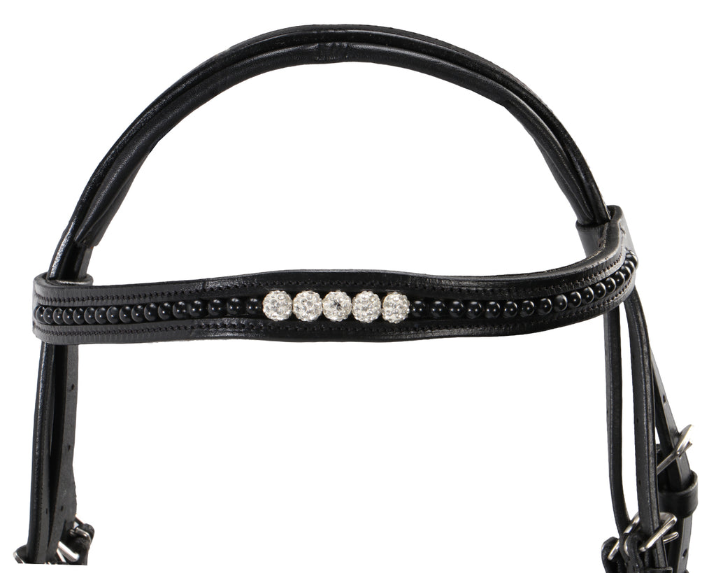 Sterling Pearl Snaffle Bridle with Padded Poll & Browband